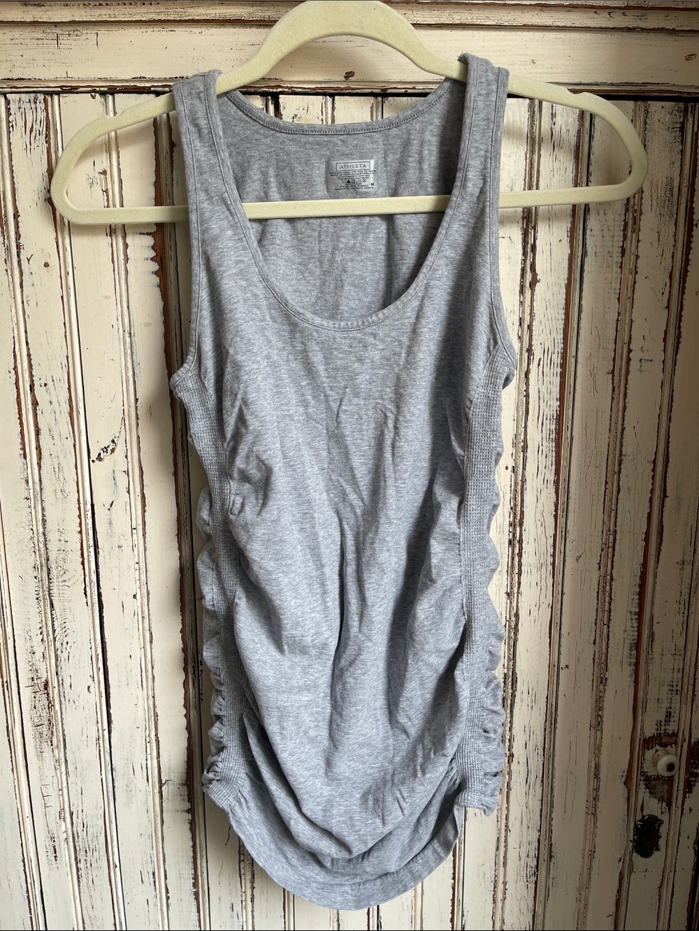 Athleta Gray Lightweight Ruched Racerback Tank